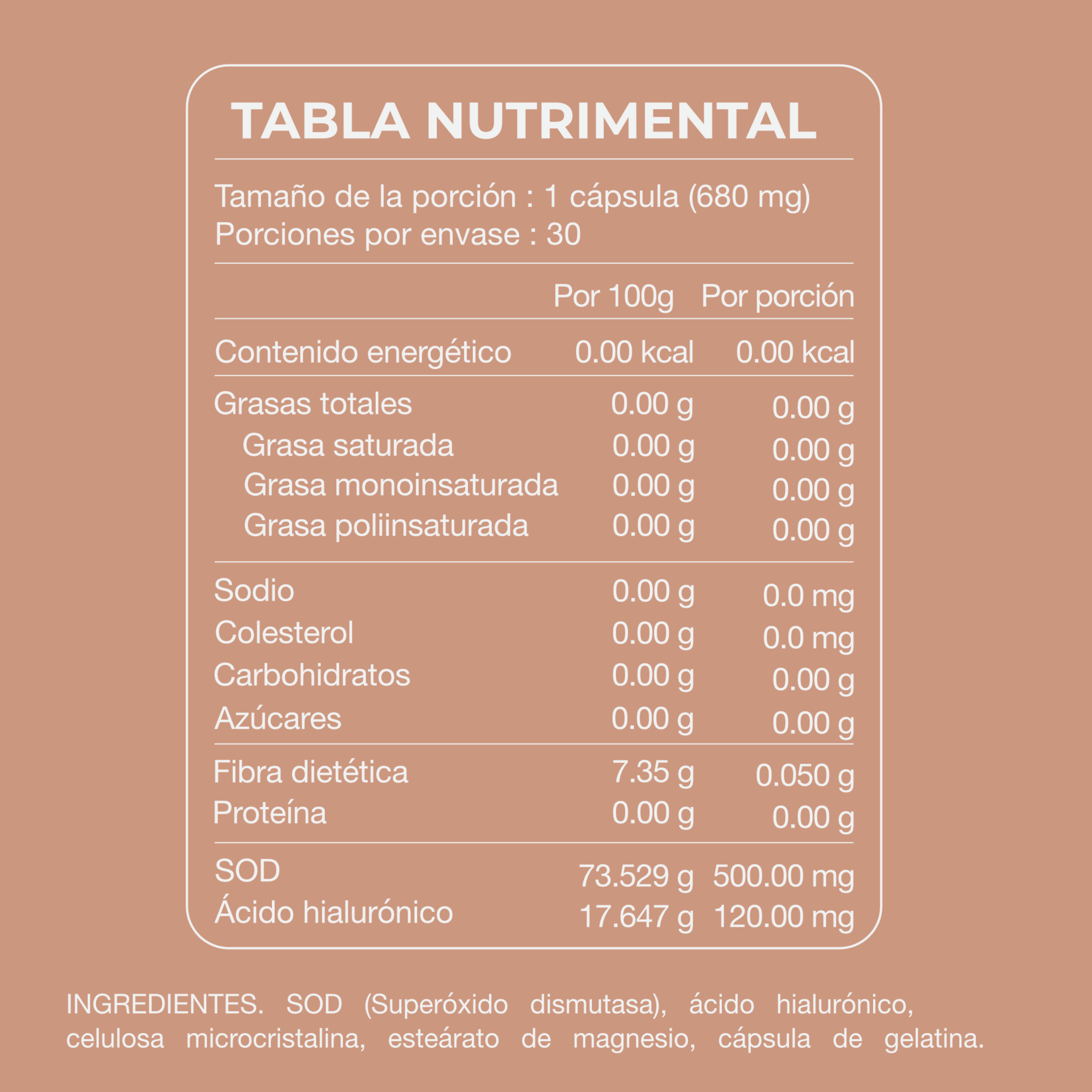 SOD + Ácido hialurónico